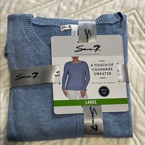Seven7 Women’s Light Blue Cashmere Blend Sweater